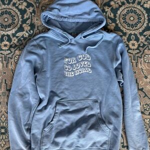Sky Blue Graphic Hoodie for Men